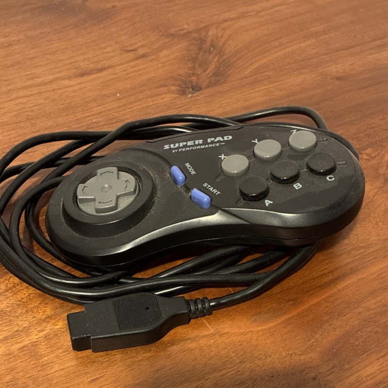 Performance Super Pad Wired Turbo Controller Gamepad for Sega Genesis Mega Drive