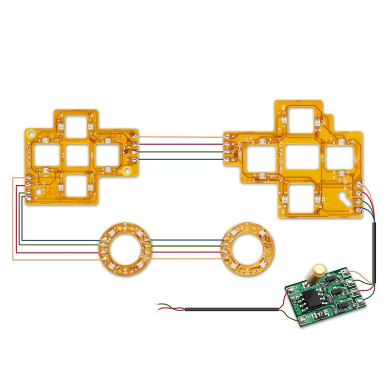 6 Colors Lighted D-Pad Analog Thumbsticks Button LED DIY Kit For PS4 Controller gallery