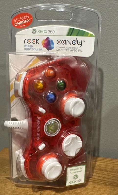 Rock Candy Xbox 360 Wired Controller Stormin Cherry – New Factory Sealed. B-1