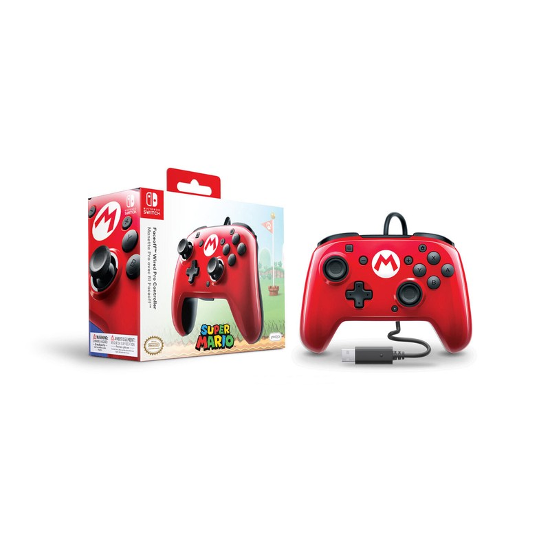 PDP *OFFICIAL* Faceoff Wired Pro Controller *MARIO M EDITION* (Nintendo Switch)
