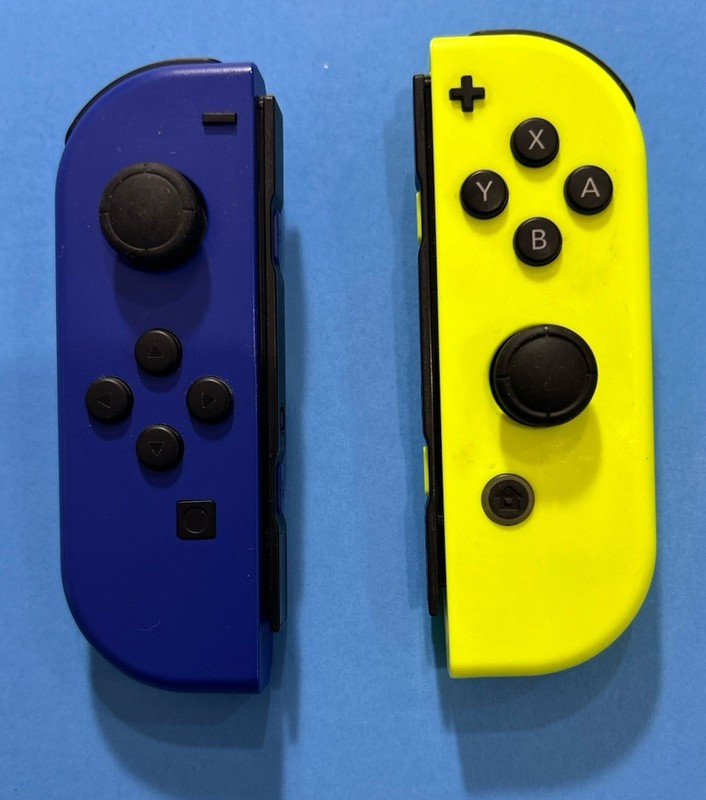 Nintendo Switch Joy-Con Controllers Dark Blue and Neon Yellow Set OEM Tested