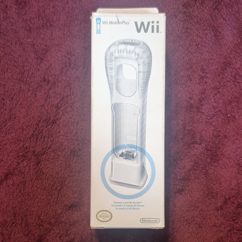 nintendo wii motionplus sensor attachment clear white rvl-026 plastic ergonomic