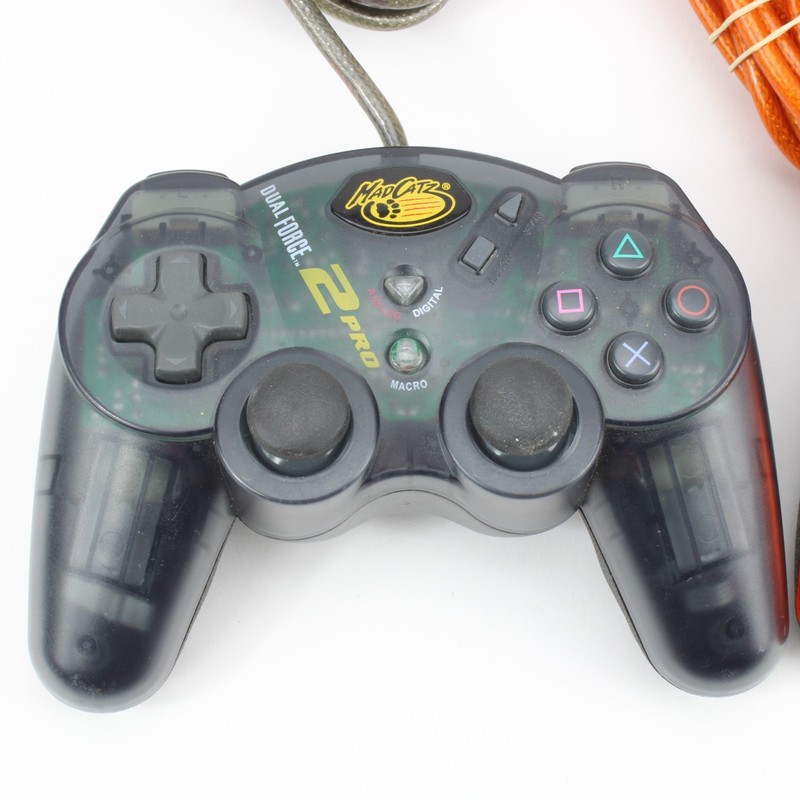 Lot Mad Catz PS2 Dual Force 2 Pro Micro Con Controller Clear Red Orange Gray gallery