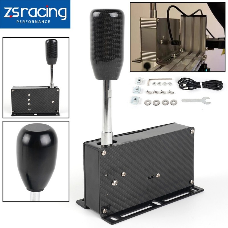 CarbonFiber USB Sequential Shifter PC Gearshifter Handbrake For Logitech G27 G25