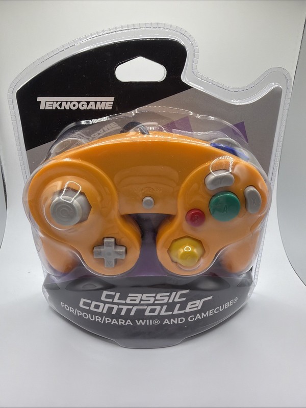Brand New Wired Teknogame Classic Controller Spice Orange for Wii/GameCube