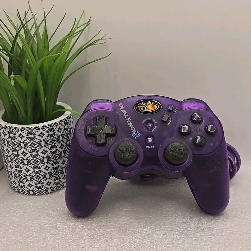 Vintage PlayStation 2 (PS2) Mad Catz ~ Dual Force 2 Pro ~ Purple Controller EUC