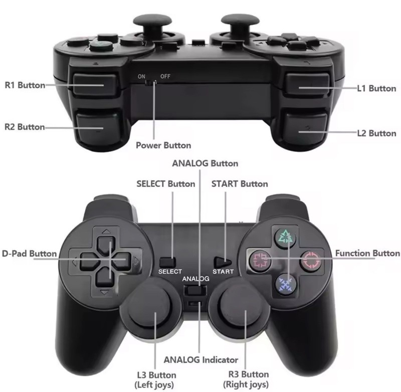 SET OF 2 PLAYSTATION 2 PS2 Dual Vibration WIRELESS Controller Black /Purple gallery