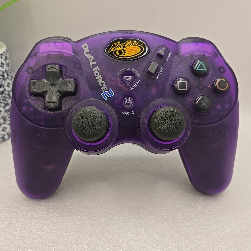Vintage PlayStation 2 (PS2) Mad Catz ~ Dual Force 2 Pro ~ Purple Controller EUC gallery