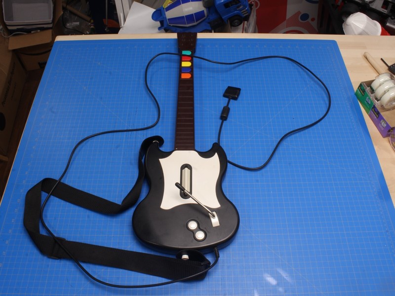 PLAYSTATION 2 GUITAR HERO PS2 Black/White Red Octane Wired Controller Untested