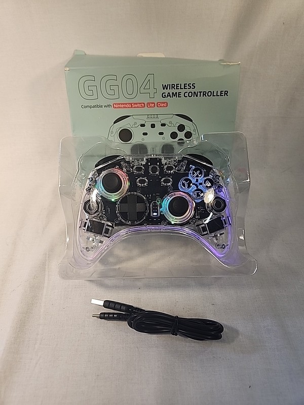 RGB Transparent Gamepad Controller Data Frog GG04 for Nintendo Switch/Lite/Oled