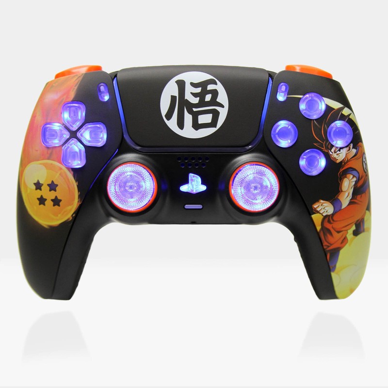 Goku Black RGB LED Sony DualSense PS5 Controller by Killscreen Dragon Ball Z DBZ