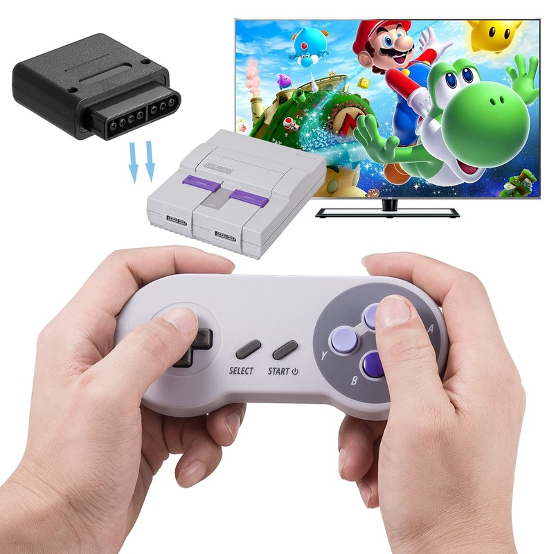 2 Pack 2.4GHz Wireless Controller for SNES Console, Rechargeable Wireless Re... gallery