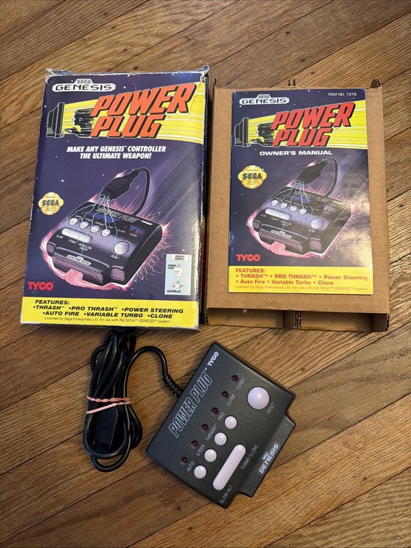 Tyco Sega Genesis Power Plug in Box CIB W/ Manual – TESTED & WORKING – FREE SHIP