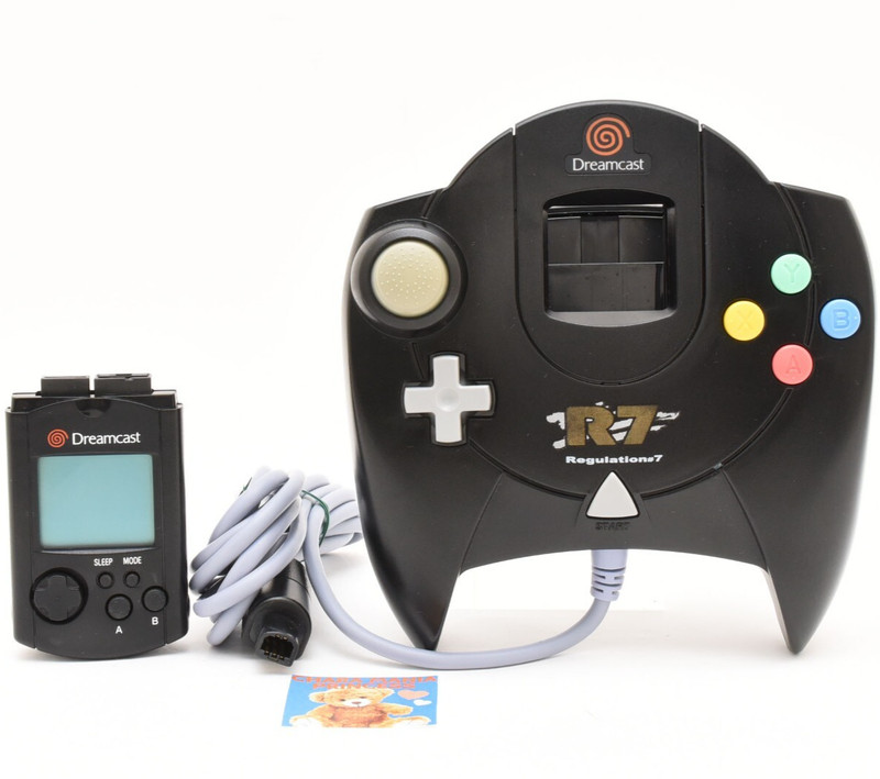 Sega Dreamcast DC Controller R7 Black Regulation7 Visual Memory Set Tested Japan