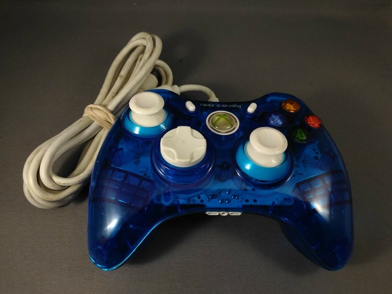 Rock Candy 037-010-NA Blue Wired Controller For Xbox 360