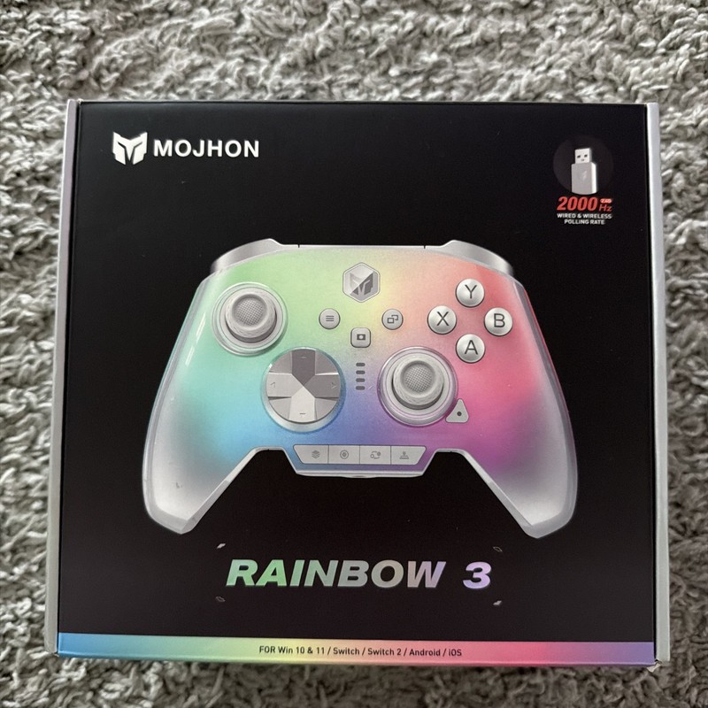 MOJHON Rainbow 3 Trigger Controller Windows Switch Android IOS Elite 2000 Hz NEW