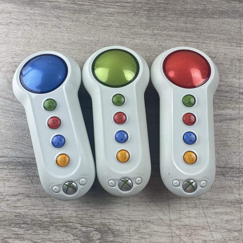 Microsoft Xbox 360 Big Button Pad Set of 3 Wireless Controllers Untested
