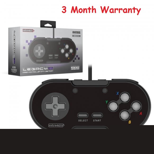Retro-Bit Legacy 16 Wired USB Controller for Switch, PC, MacOS, RetroPie Black