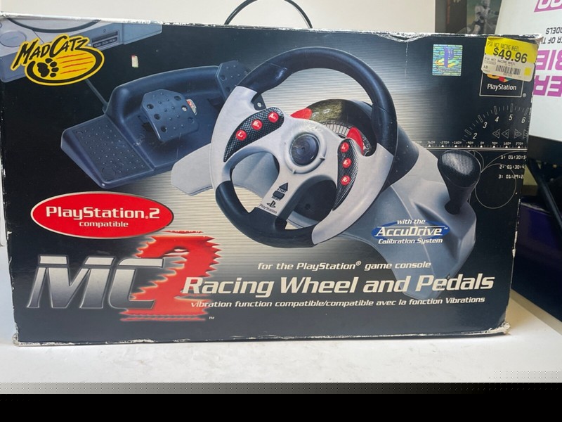 MAD CATZ Playstation PS2 MC2 Racing Steering Wheel and Pedal