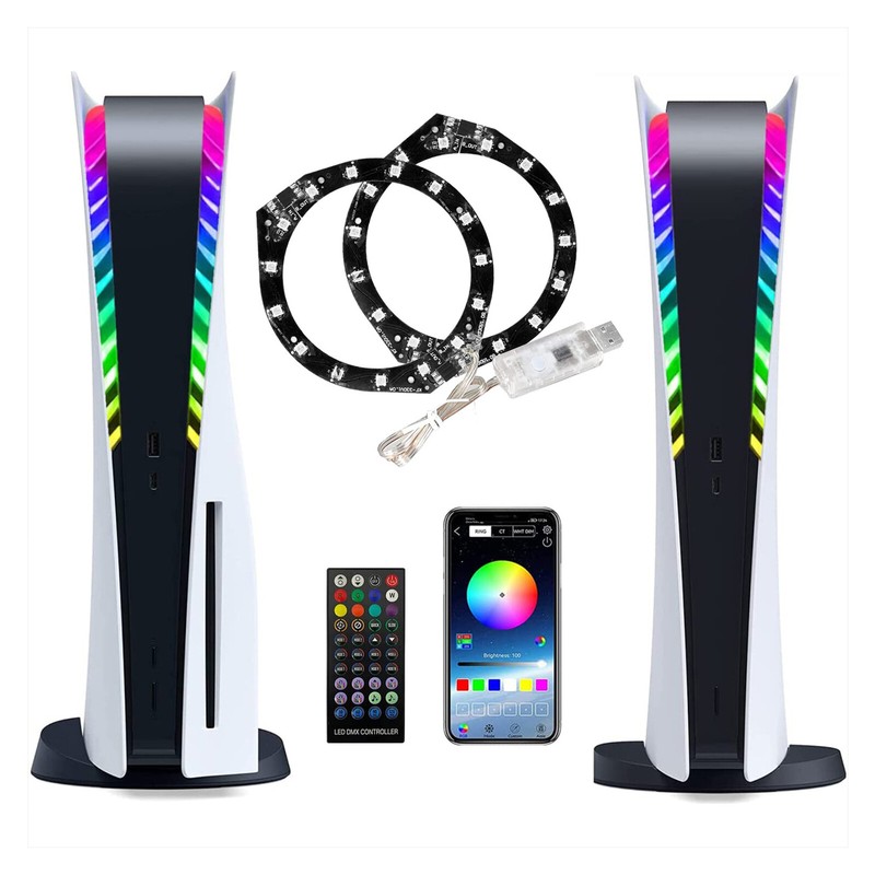 LED RGB Ring Light Strip for Playstation 5 PS5 Console Fan Music Sync USB App gallery