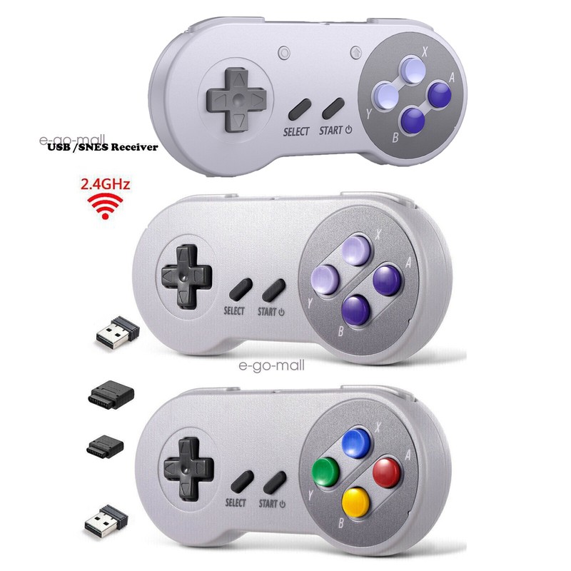 Wireless SNES Controller & USB Receiver for PC MAC Raspberry Pi Windows Computer