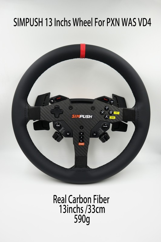 SIMPUSH 13inchs 33cm steering wheel For PXN VD4 Bundle VD6 Bundle WAS Wheel