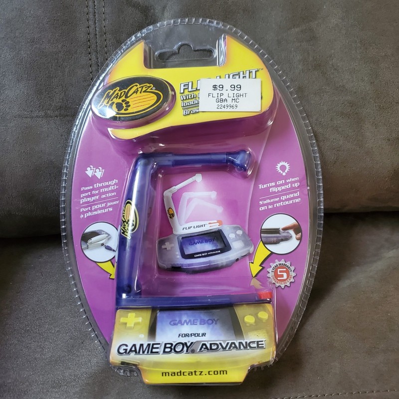 Mad Catz Flip Light Accessory for Nintendo Game Boy Advance Purple New Rare GBA