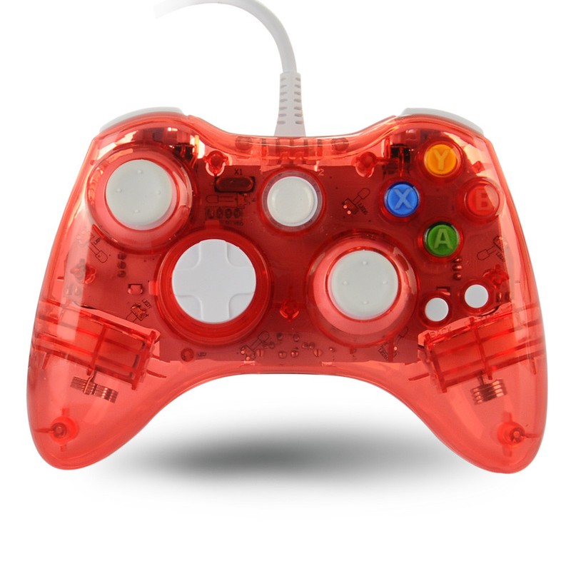 For Microsoft Xbox 360 Slim&PC Glow USB Wired/Wireless Game Controller Joystick