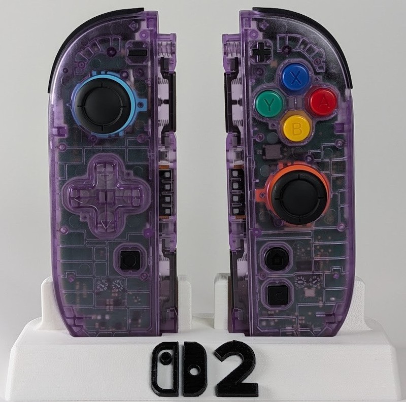 Custom Nintendo Switch 2 Joy-Cons Translucent Clear Atomic Purple Joy Con