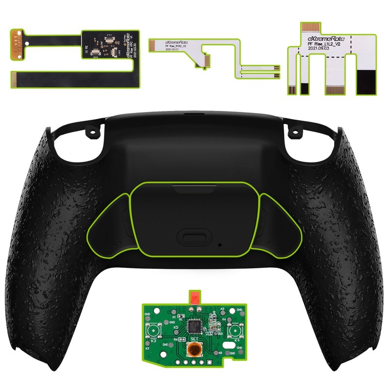 Back Button Shell Textured Black RISE Remap Kit for PS5 Controller BDM 010 & 020