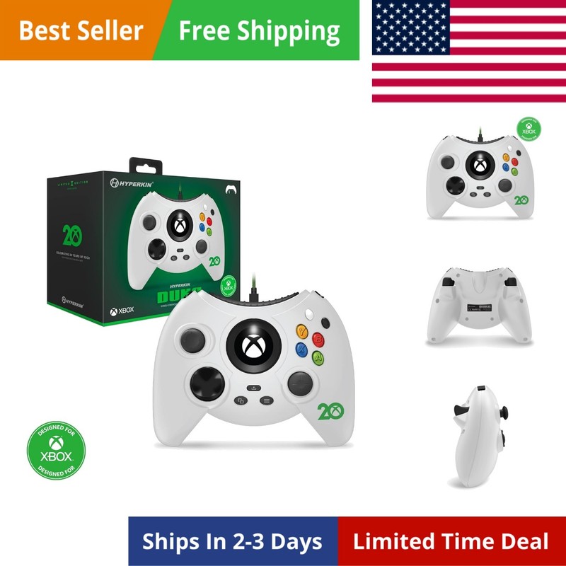 Duke Wired Controller for Xbox Series X|S/Xbox One/Windows 10 -White- Officia…