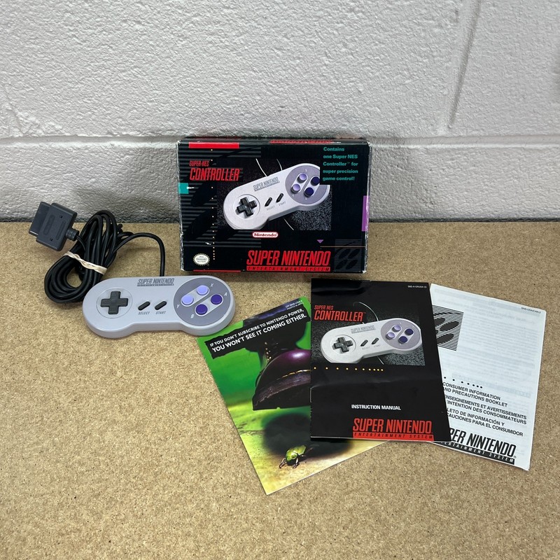 Super Nintendo SNS-005 SNES Original Controller In Box *As-Is, For Parts/Repair*