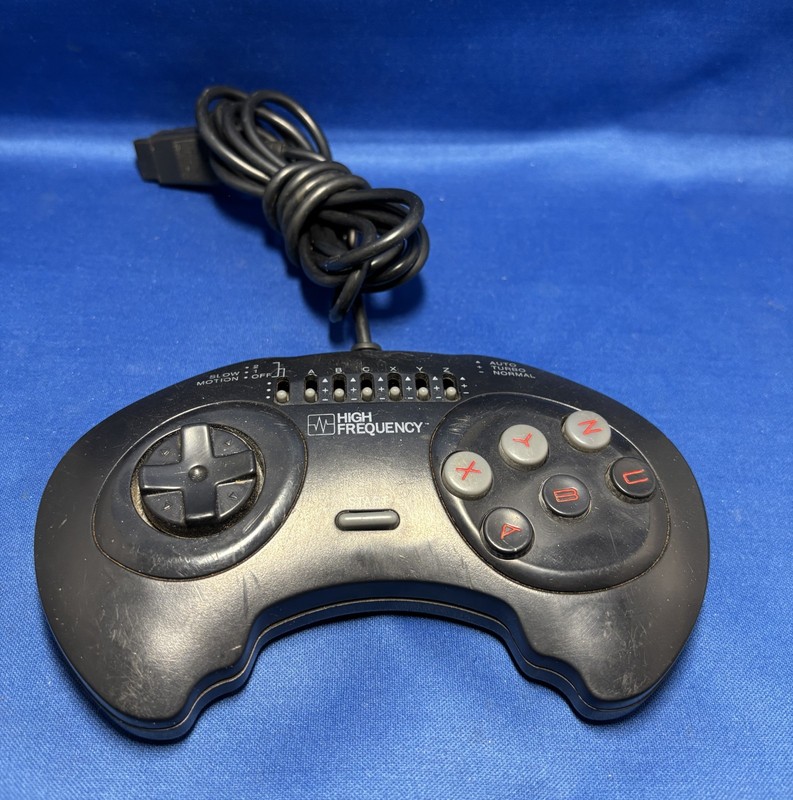 High Frequency Sega Genesis Controller 6 Six Button Arcade Pad W/ Turbo Settings