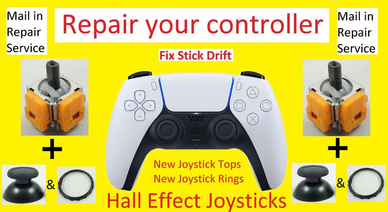 Repair Service – Fix Your Playstation 5 PS5 Controller Stick Drift – Hall Effect