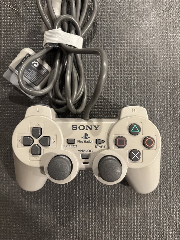 Sony Playstation 1&2 OEM DualShock Analog Controller: Gray (SCPH-1200)