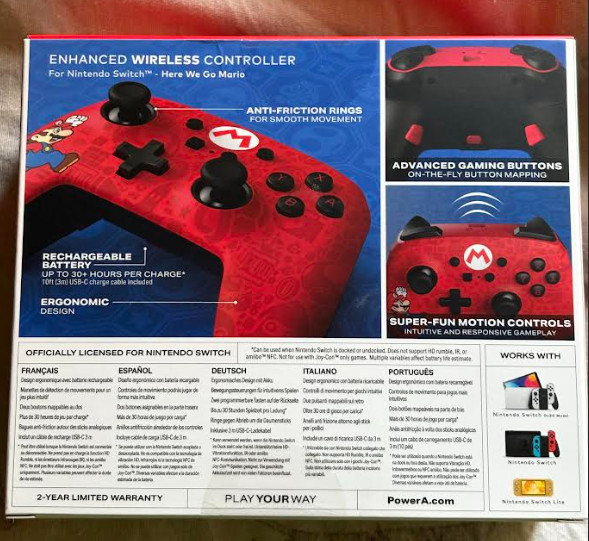 PowerA Enhanced Wireless Controller for Nintendo Switch Here We Go Mario SEALED! gallery