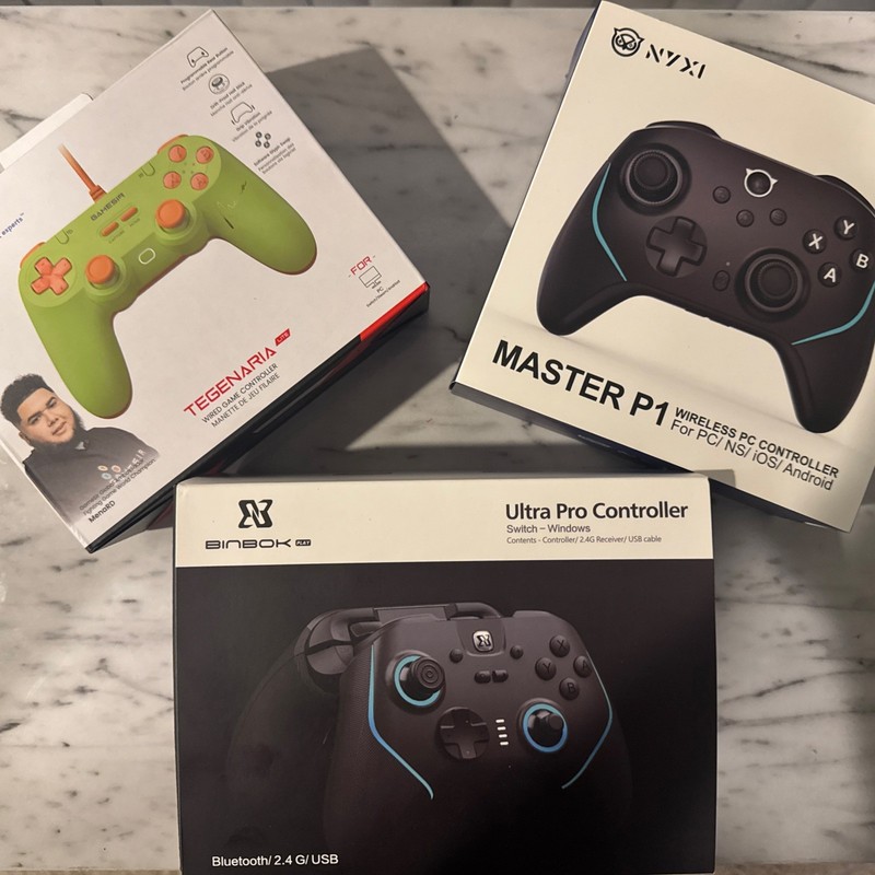 Lot of 3 PC/IOS/Switch Controllers – NYXI, Binbok, Gamesir – Open boxes