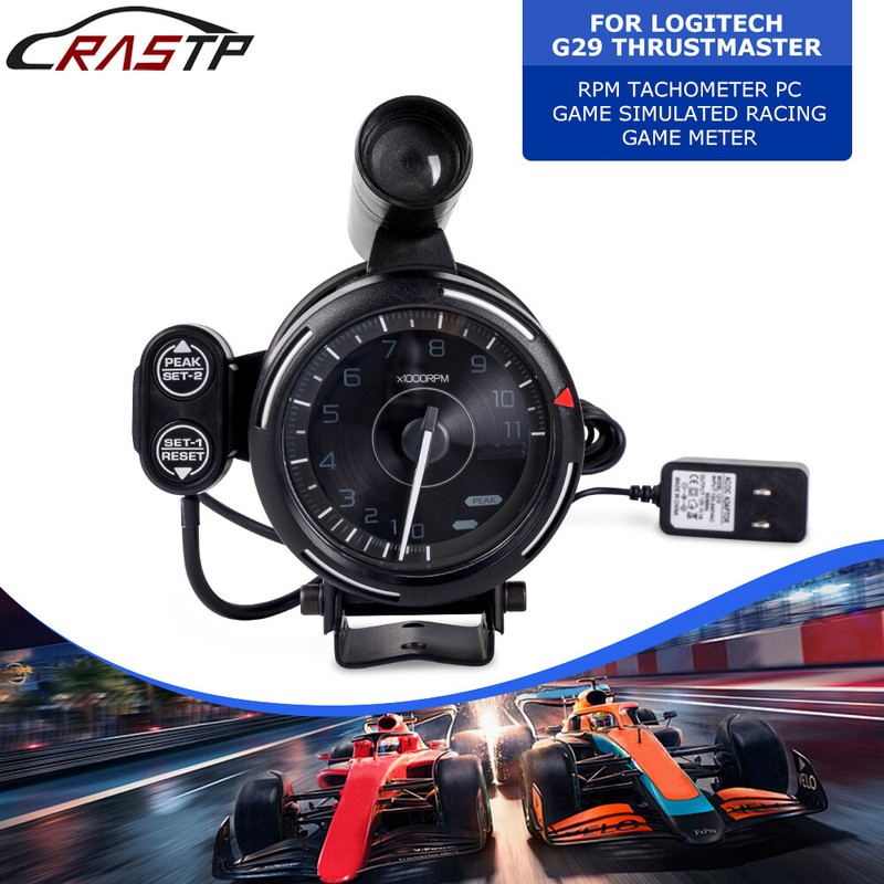 For PC Game Simulated Racing Game Meter 12V Tachometer Gauge 7 Color 0-11000 RPM
