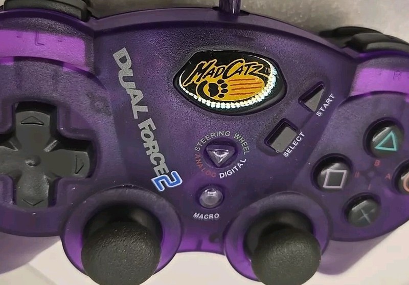 Vintage PlayStation 2 (PS2) Mad Catz ~ Dual Force 2 Pro ~ Purple Controller EUC gallery