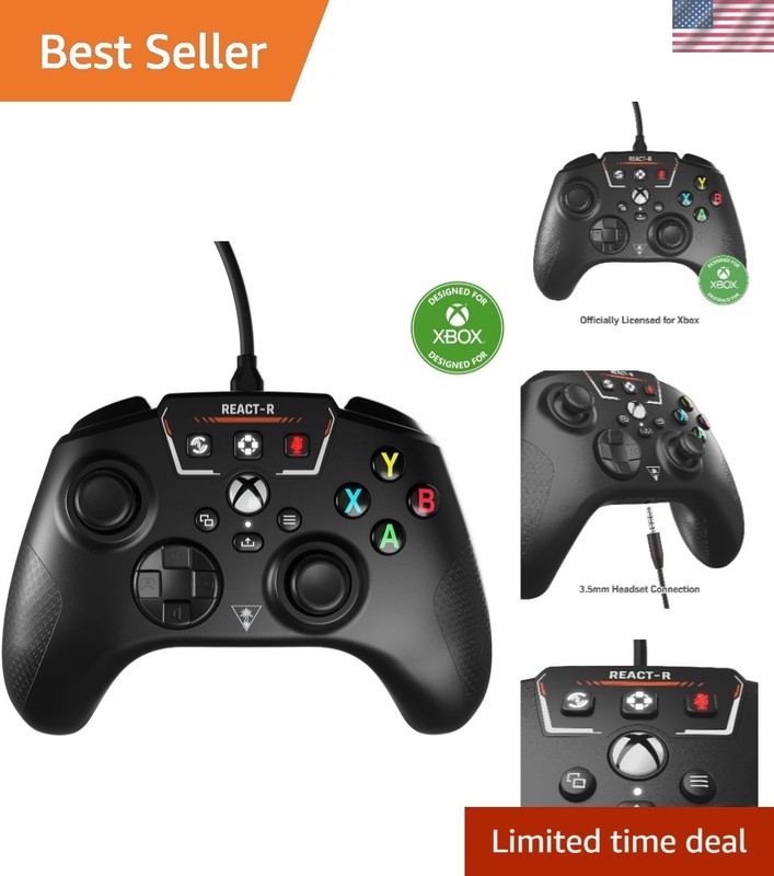 REACT-R Wired Game Controller – Officially Licensed for Xbox Series X & S, Xb…