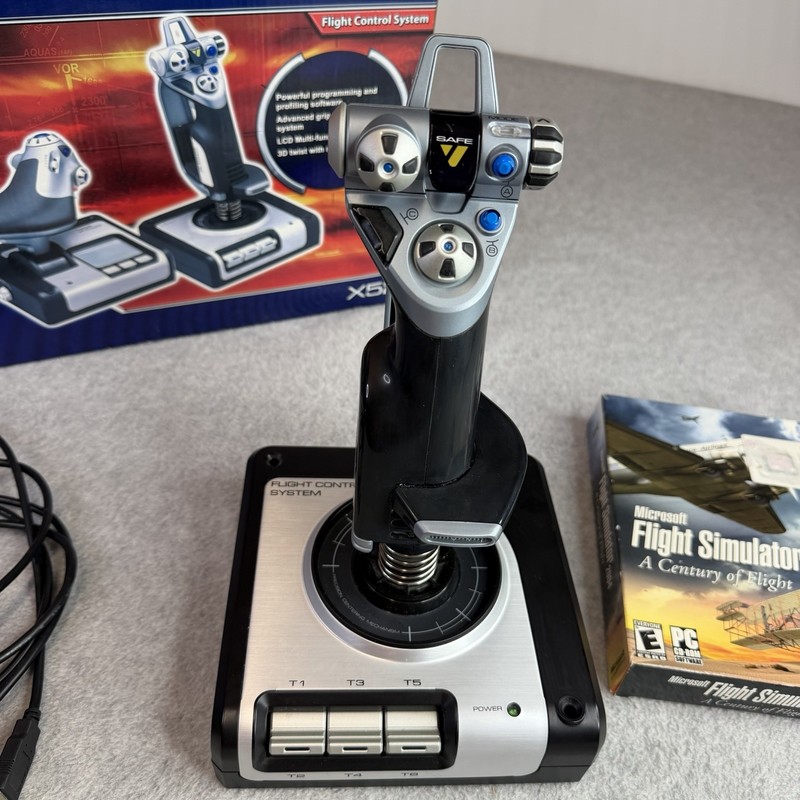Logitech Saitek X52 Flight Control System THROTTLE / STICK SIMULATION w/Box Game gallery
