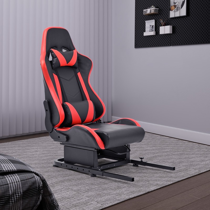 Hottoby Rear Seat Stand With Racing Red Seat Add-On Racing Wheel Cockpit