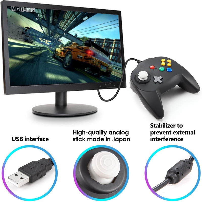 Wired N64 Controller Compatible With Nintendo 64 N64 Joystick Video Game Console gallery