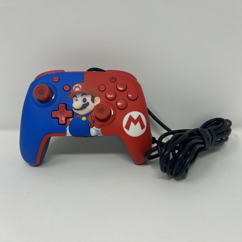 PDP Gaming Faceoff Deluxe+ Wired Switch Pro Controller – Red/Blue Mario Design