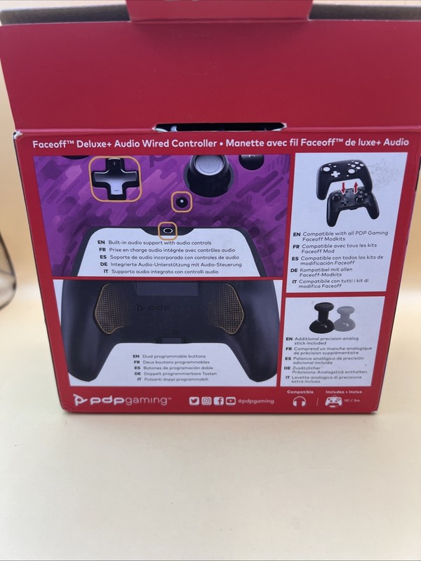 PDP Gaming Faceoff Deluxe and Wired Switch Pro Controller Purple Camo