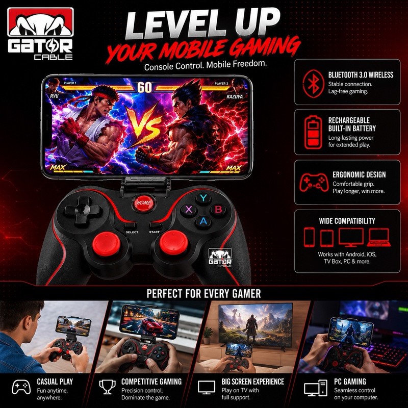 Wireless Bluetooth 5.0 Game Controller Gamepad For Android iOS iPhone Tablet PC gallery