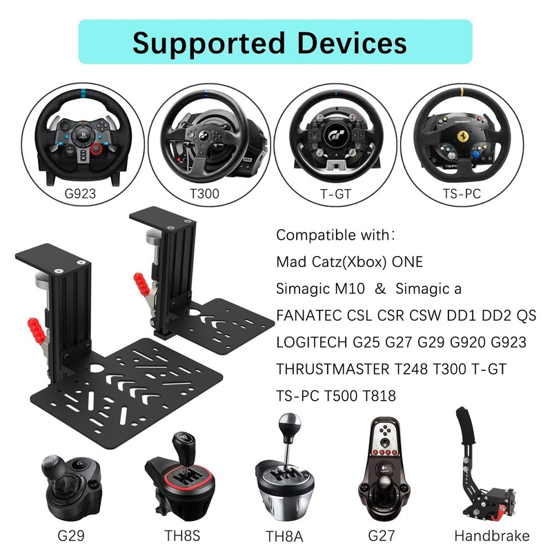 Universal Desk Mount Clamp for Sim Racing Wheel Stand & Shifter - Compatible wit gallery