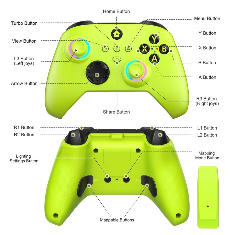 RGB Wireless Controller for Xbox One/PC – Electric Volt`$