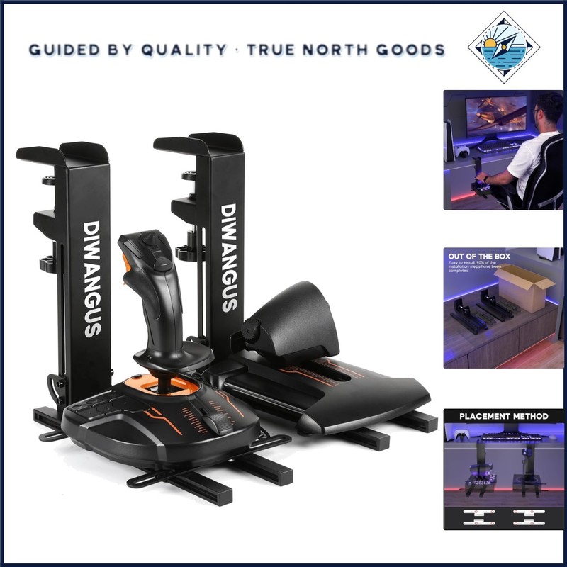 Foldable Desk Mount for Flight Joystick Throttle Compatible with Multiple Models
