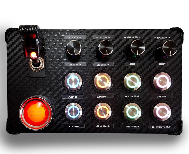 Button Box Console Sim Racing Competizione Illuminated Buttons RGB Start Engine gallery